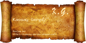 Kassay Gergő névjegykártya