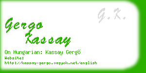 gergo kassay business card