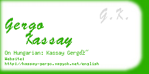 gergo kassay business card
